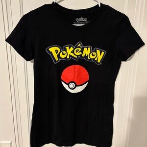 Women’s Black Pokémon T-Shirt with Poké Ball Design